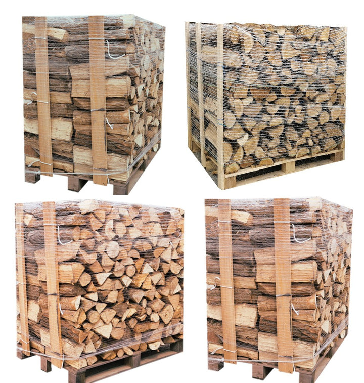 4 palets (2 de roble blanco + 2 de haya/carpe) – troncos de 40 cm