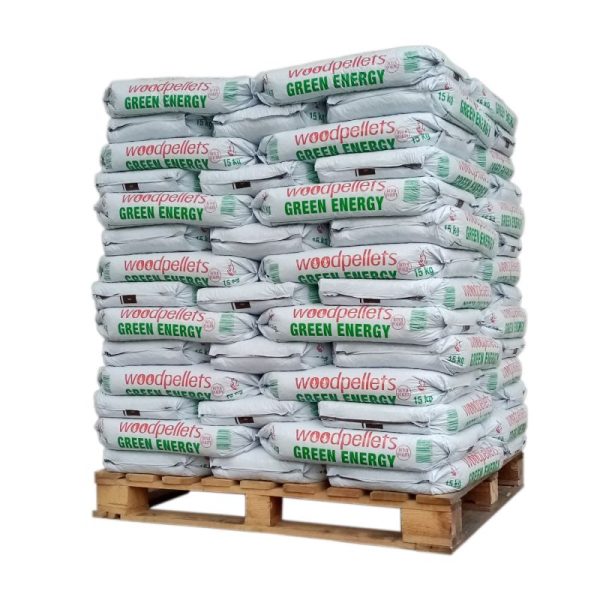 Pellets de energía verde – palé de 65 sacos de 15 kg