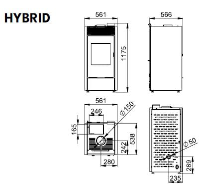 Estufa Bronpi Hybrid Leña-pellet