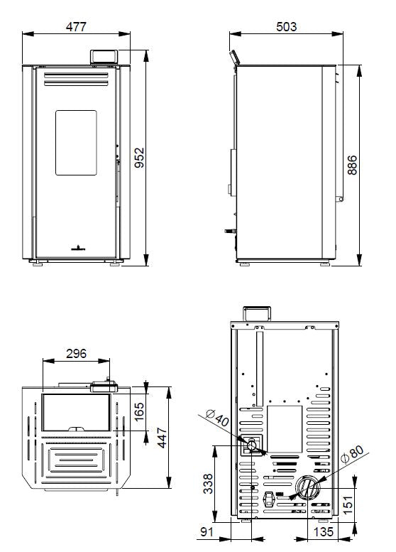 Estufa de pellet Bronpi Tina